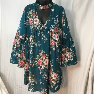 Altar’d State teal flowered dress